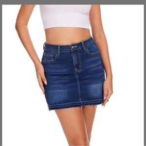 VIPONES Women's Denim Skirts Mini Cute Jeans Skirt With Pockets, Sz. 2 NWT